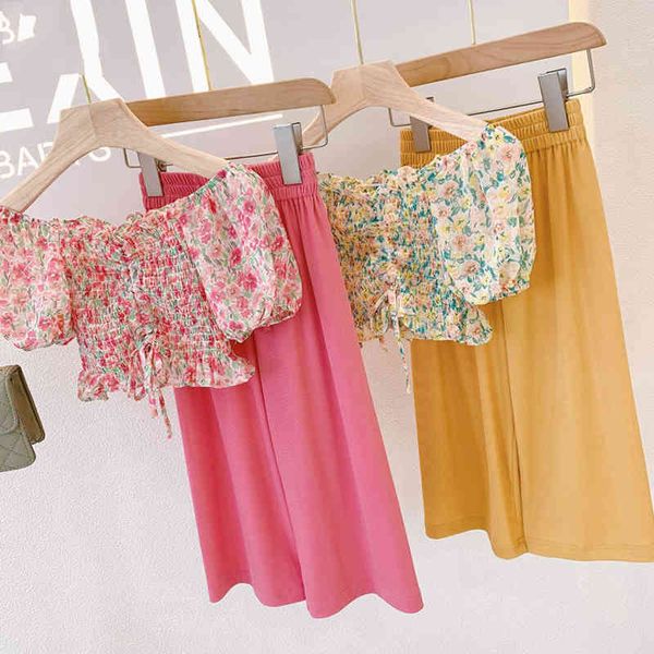 girls set one-shoulder floral puff sleeve shirt + wide-leg pants 2-piece summer children's clothes 210515, White
girls set one-shoulder floral puff sleeve shirt + wide-leg pants 2-piece summer children's clothes 210515, White