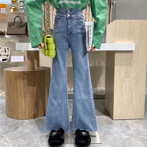 pant high waist two women's elastic jean buckles lift hips show thin skin-edge ample leg niche design pants, White
pant high waist two women's elastic jean buckles lift hips show thin skin-edge ample leg niche design pants, White