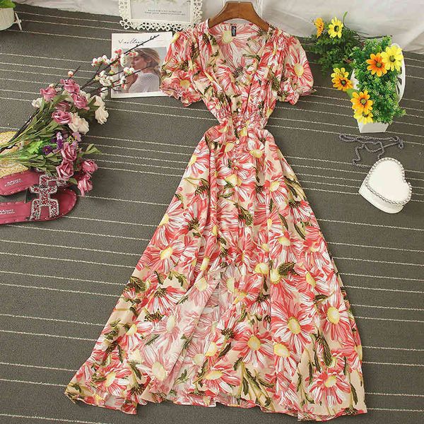 ladies spring summer women's floral print dress v neck high waist short sleeve casual chic 210520, Black;gray
ladies spring summer women's floral print dress v neck high waist short sleeve casual chic 210520, Black;gray