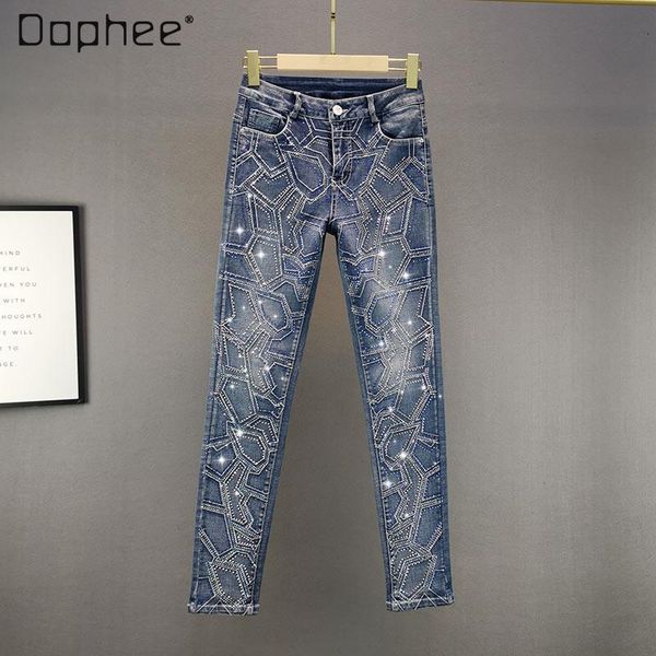 spring women's rhinestone embroidered skinny jeans ladies high waist slim long pencil pants denim, Blue
spring women's rhinestone embroidered skinny jeans ladies high waist slim long pencil pants denim, Blue