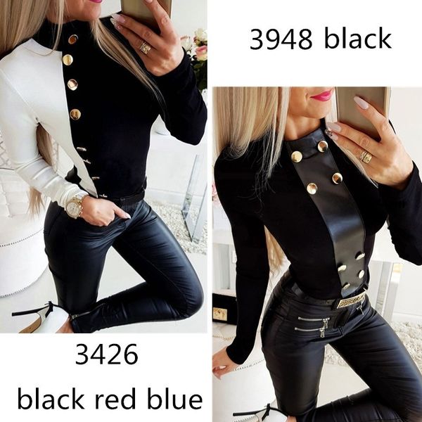 women's black white patchwork long sleeve bodycon t-shirt casual streetwear o neck slim button decor t shirt women shirts 210520
women's black white patchwork long sleeve bodycon t-shirt casual streetwear o neck slim button decor t shirt women shirts 210520