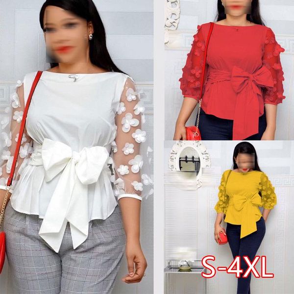 fashion women's sheer mesh see-through blouse shirt elegant slim floral half sleeve o-neck plus size blouses & shirts, White
fashion women's sheer mesh see-through blouse shirt elegant slim floral half sleeve o-neck plus size blouses & shirts, White