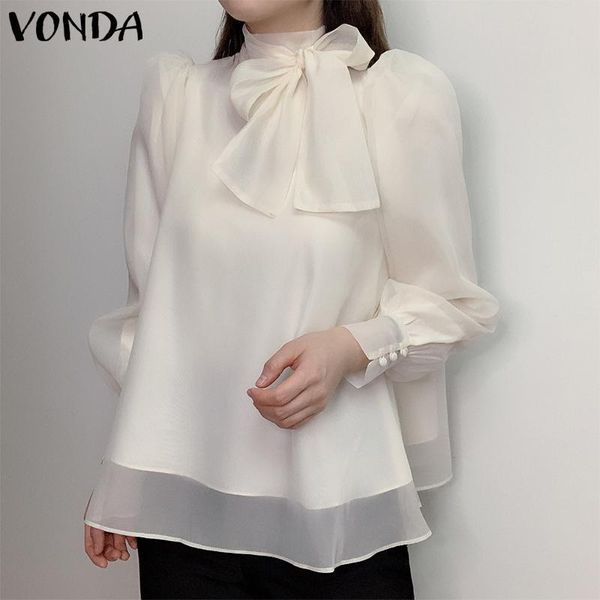 women's blouses & shirts long sleeve solid party blouse 2021 vonda women casual baggy chiffon high neck winter bohemian blusas feminin, White
women's blouses & shirts long sleeve solid party blouse 2021 vonda women casual baggy chiffon high neck winter bohemian blusas feminin, White