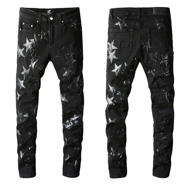luxurys designer mens jeans fashion 22ss slim-leg jeans five star biker pants distressed water diamond stripes denim trousers size 29-40 wq1, Blue
luxurys designer mens jeans fashion 22ss slim-leg jeans five star biker pants distressed water diamond stripes denim trousers size 29-40 wq1, Blue