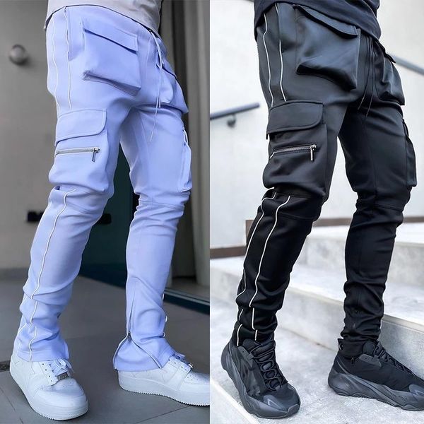 men's pants cargo skinny pencil with multiple pockets male outdoor jogging stacked harem high street clothing, Black
men's pants cargo skinny pencil with multiple pockets male outdoor jogging stacked harem high street clothing, Black
