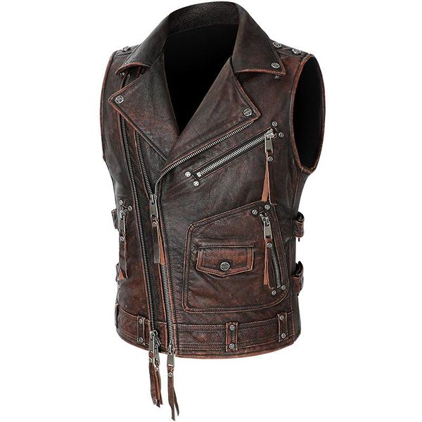 men's leather & faux brown vintage 2021 biker style vest men's plus size genuine cowhide spring slim fit motorcycle natural coat 5x, Black
men's leather & faux brown vintage 2021 biker style vest men's plus size genuine cowhide spring slim fit motorcycle natural coat 5x, Black