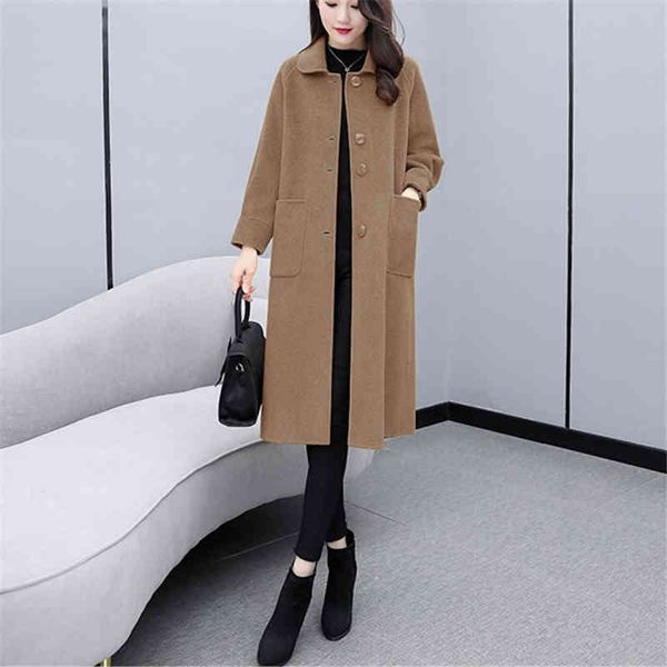 women's trench coats autumn winter fashion long wool coat women korean loose single-breasted lantern sleeve woolen jacket ladies o, Tan;black
women's trench coats autumn winter fashion long wool coat women korean loose single-breasted lantern sleeve woolen jacket ladies o, Tan;black