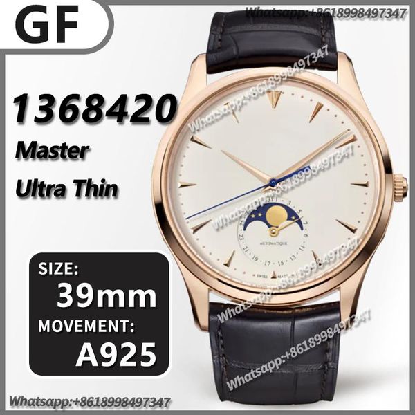 wristwatches men's automatic mechanical watch master ultra thin moon 1368420 ss zf 1:1 edition white dial on black leather strap a925, Slivery;brown
wristwatches men's automatic mechanical watch master ultra thin moon 1368420 ss zf 1:1 edition white dial on black leather strap a925, Slivery;brown