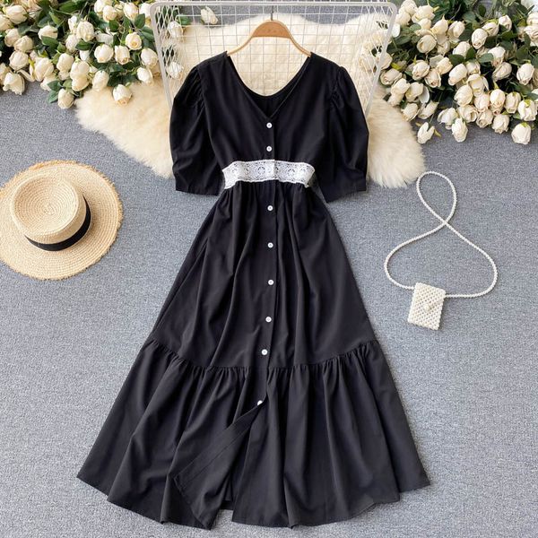 summer vintage women lace midi dress casual v-neck short sleeve single breasted a-line robe female elegant vestidos 2021 new, Black;gray
summer vintage women lace midi dress casual v-neck short sleeve single breasted a-line robe female elegant vestidos 2021 new, Black;gray