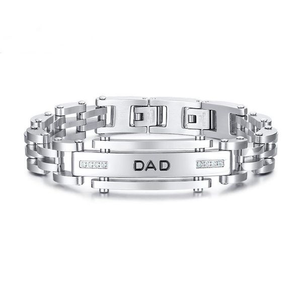 link, chain aradoo stainless steel men's fashion zircon bracelet holiday gifts, Black
link, chain aradoo stainless steel men's fashion zircon bracelet holiday gifts, Black