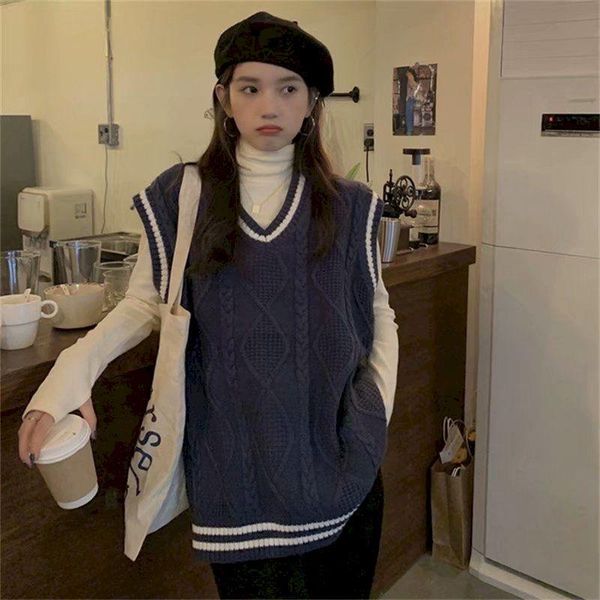 men's vests spring and autumn style striped sweater vest female student korean version loose all-match outer wear men harajuku, Black;white
men's vests spring and autumn style striped sweater vest female student korean version loose all-match outer wear men harajuku, Black;white