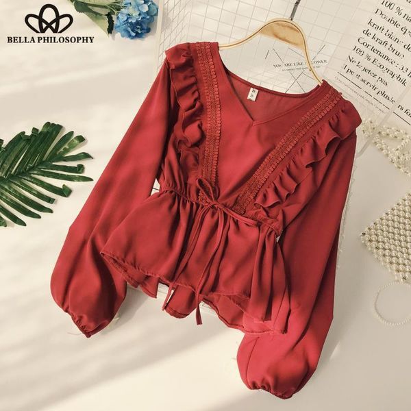 wonder 2021 drawstring sash ruffles women blouse v-neck lace patchwork vintage blusa spring summer solid slim fashion shirt women's bl, White
wonder 2021 drawstring sash ruffles women blouse v-neck lace patchwork vintage blusa spring summer solid slim fashion shirt women's bl, White