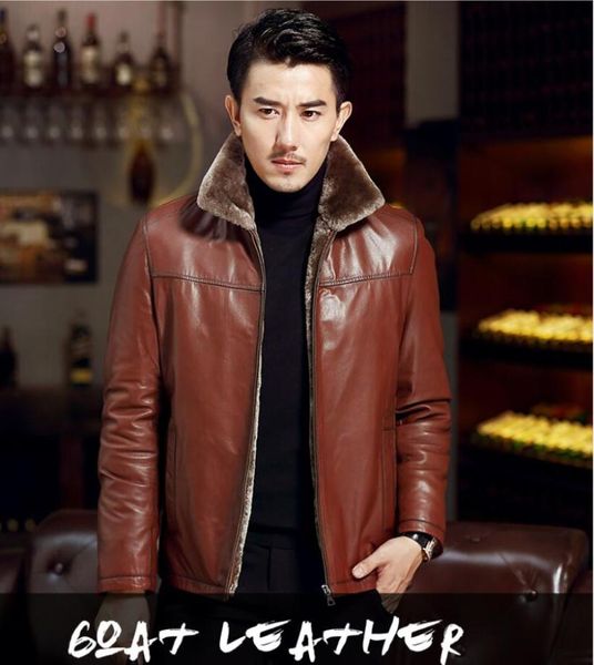 men's leather & faux genuine stand collar slim jacket sheepskin mens jackets and coats winter men, Black
men's leather & faux genuine stand collar slim jacket sheepskin mens jackets and coats winter men, Black