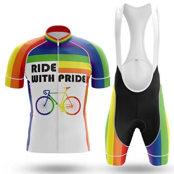 racing sets summer rainbow colors cycling jersey bike clothing wear bib shorts gel pad, Black;blue
racing sets summer rainbow colors cycling jersey bike clothing wear bib shorts gel pad, Black;blue