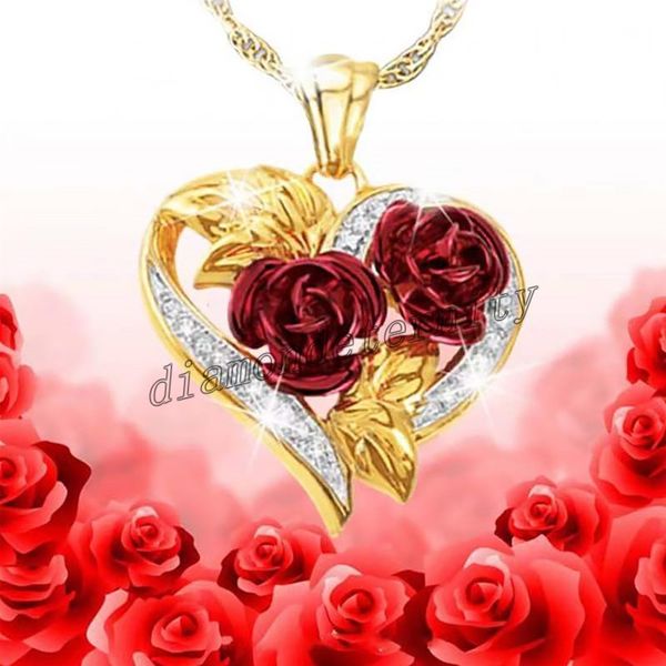 love heart red rose pendant necklaces for women girl gold color necklace choker fashion jewelry christmas valentine's gift, Silver
love heart red rose pendant necklaces for women girl gold color necklace choker fashion jewelry christmas valentine's gift, Silver