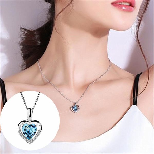 pendant necklaces women luxury silver color necklace embellished blue crystal heart pendants valentine's day choker jewelry gifts
pendant necklaces women luxury silver color necklace embellished blue crystal heart pendants valentine's day choker jewelry gifts