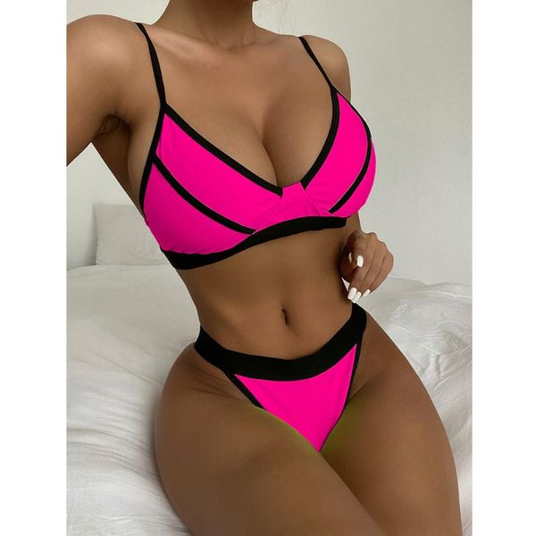 women's swimwear bikini 2021 splicing women swimsuit female two pieces set low waist bathing suits beach wear swim lady, White;black
women's swimwear bikini 2021 splicing women swimsuit female two pieces set low waist bathing suits beach wear swim lady, White;black