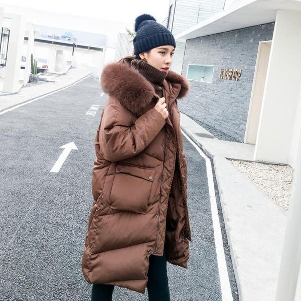 women's trench coats 2021 winter super large fur collar over the knee fashion long down jacket thick hooded, Tan;black
women's trench coats 2021 winter super large fur collar over the knee fashion long down jacket thick hooded, Tan;black