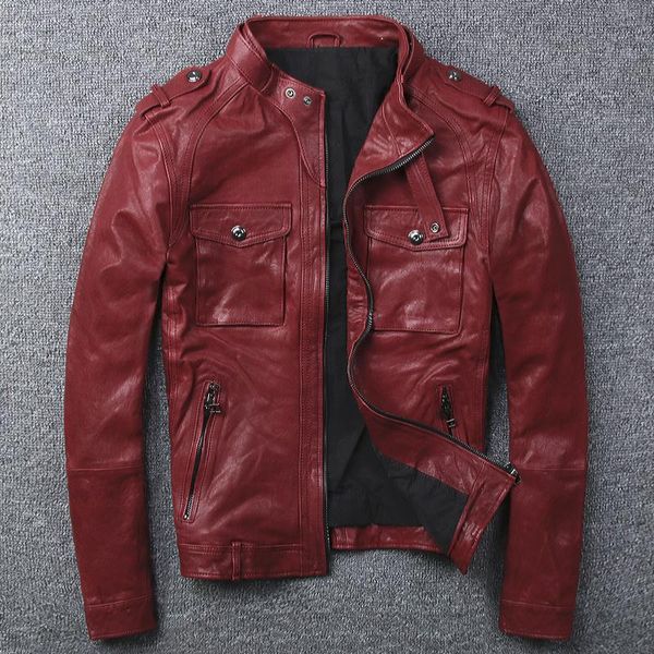 men's leather & faux motorcycle jacket, short jacket with a sheepskin collar in legitimate, Black
men's leather & faux motorcycle jacket, short jacket with a sheepskin collar in legitimate, Black