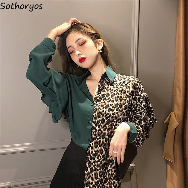 women's blouses & shirts women long sleeve patchwork ruffles leopard v-neck womens retro loose korean style shirt trendy all-match, White
women's blouses & shirts women long sleeve patchwork ruffles leopard v-neck womens retro loose korean style shirt trendy all-match, White