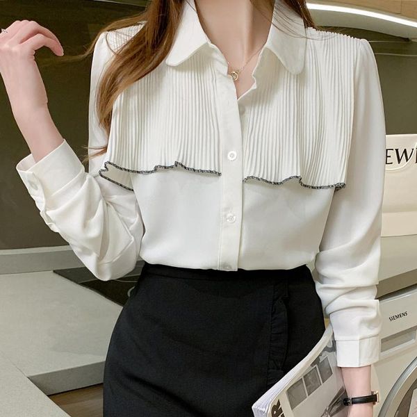 arrival women solid ruched collar chiffon blouse office lady elegance long sleeve white shirts korean style t08910 women's blouses &
arrival women solid ruched collar chiffon blouse office lady elegance long sleeve white shirts korean style t08910 women's blouses &