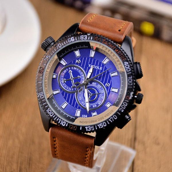 wristwatches yazole brand big dial fashion luminous sport watch men waterproof military leather strap quartz hour reloj hombre, Slivery;brown
wristwatches yazole brand big dial fashion luminous sport watch men waterproof military leather strap quartz hour reloj hombre, Slivery;brown