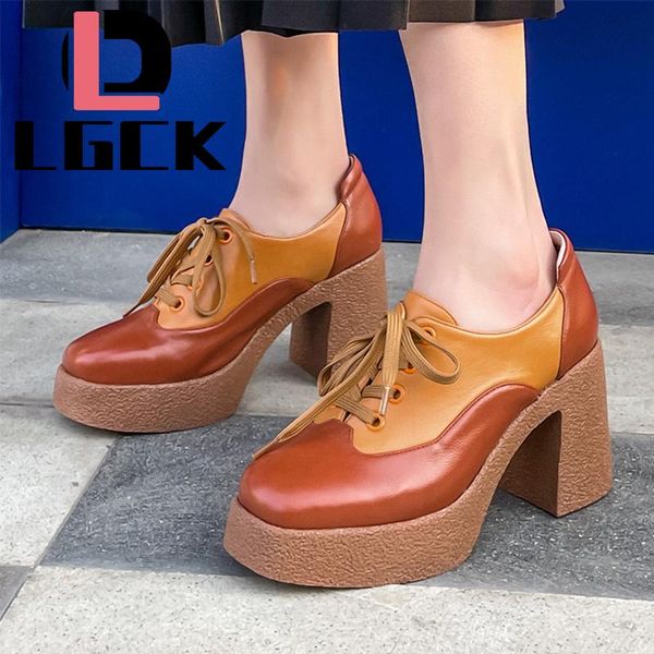 dress shoes spring autumn chunky heel vintage office square toe women platform genuine leather lace-up girl school pumps, Black
dress shoes spring autumn chunky heel vintage office square toe women platform genuine leather lace-up girl school pumps, Black
