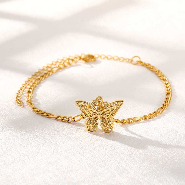 stainls steel 18k gold bohemian couple jewelry butterfly pendant bracelet, Golden;silver
stainls steel 18k gold bohemian couple jewelry butterfly pendant bracelet, Golden;silver