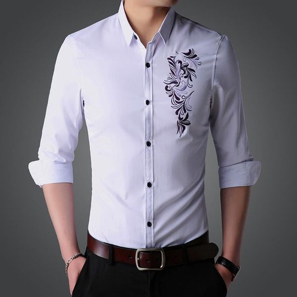 men's casual shirts social shirt regular fit printed button down dress long sleeve men clothing male business camisa masculina, White;black
men's casual shirts social shirt regular fit printed button down dress long sleeve men clothing male business camisa masculina, White;black
