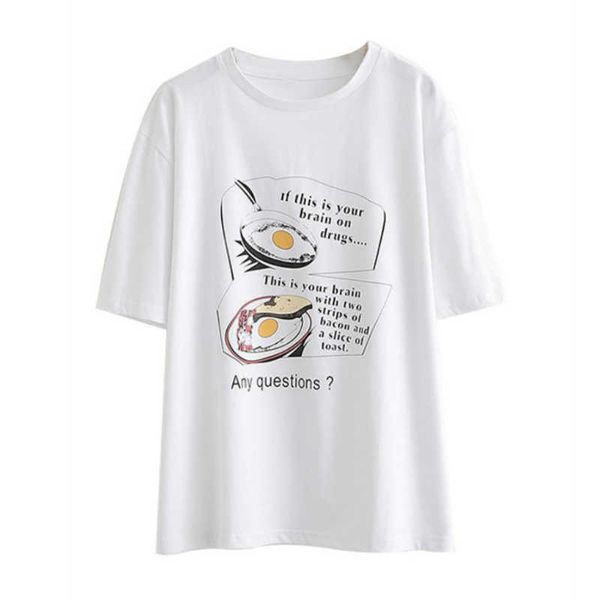 merry pretty women cartoon omelette print funny t shirts summer short sleeve o-neck cotton white shirt casual ops ees 210526
merry pretty women cartoon omelette print funny t shirts summer short sleeve o-neck cotton white shirt casual ops ees 210526