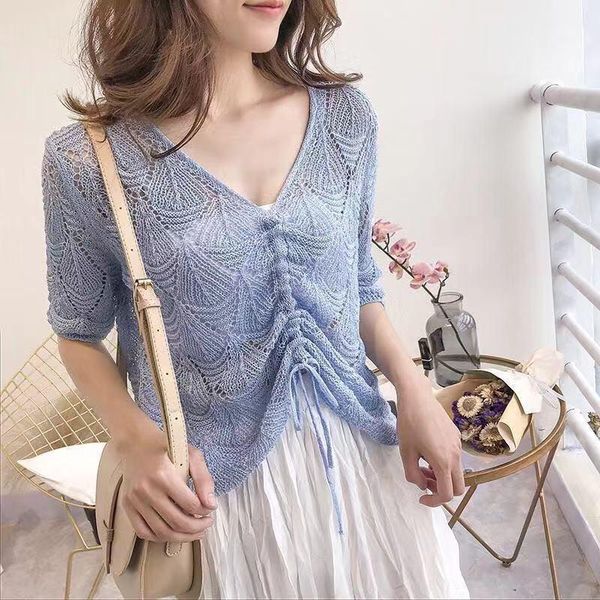 women's blouses & shirts itoolin summer fashion drawstring hollow out blouse crop lady tee half sleeve femininas pull, White
women's blouses & shirts itoolin summer fashion drawstring hollow out blouse crop lady tee half sleeve femininas pull, White