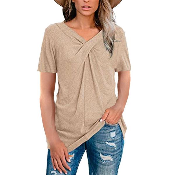 women's t-shirt tie ruched womens v-neck solid color short sleeve t shirt casual summer ladies t-shirts harajuku tee femme 2021, White
women's t-shirt tie ruched womens v-neck solid color short sleeve t shirt casual summer ladies t-shirts harajuku tee femme 2021, White