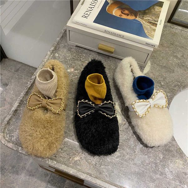 women's fur shoes female 2021 autumn winter new cotton outwear plus velvet kick warm lazy peas y0907, Black
women's fur shoes female 2021 autumn winter new cotton outwear plus velvet kick warm lazy peas y0907, Black