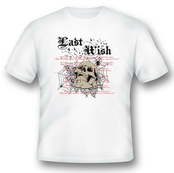 last wish skull 275 black or white tee, White;black
last wish skull 275 black or white tee, White;black