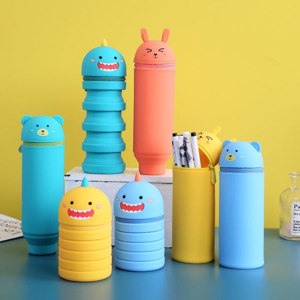 cartoon three-dimensional silicone pen holder retractable pencil case with zipper large capacity student stationery storage box bags
cartoon three-dimensional silicone pen holder retractable pencil case with zipper large capacity student stationery storage box bags