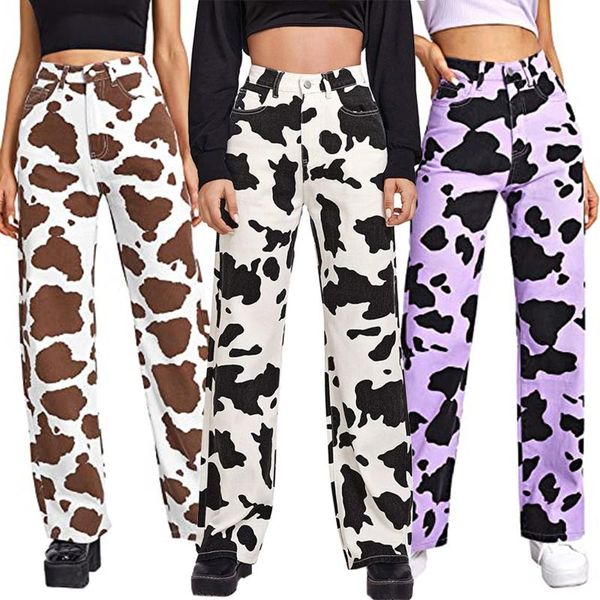 women's jeans animal print cow long pants straight style women denim hight street hip high waist zipper white season 2021, Blue
women's jeans animal print cow long pants straight style women denim hight street hip high waist zipper white season 2021, Blue