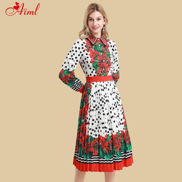 casual dresses fashion designer spring autumn women's dress long sleeve beaded lapel dots floral-print pleated bohemian holiday, Black;gray
casual dresses fashion designer spring autumn women's dress long sleeve beaded lapel dots floral-print pleated bohemian holiday, Black;gray