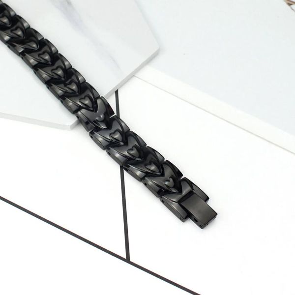 link, chain heart type electroplating black magnetite germanium stellite titanium steel men's bracelet
link, chain heart type electroplating black magnetite germanium stellite titanium steel men's bracelet