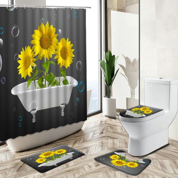 shower curtains sunflower flower bathing curtain rose butterfly floral art bathroom bathtub decor non-slip rug toilet cover bath mat set
shower curtains sunflower flower bathing curtain rose butterfly floral art bathroom bathtub decor non-slip rug toilet cover bath mat set