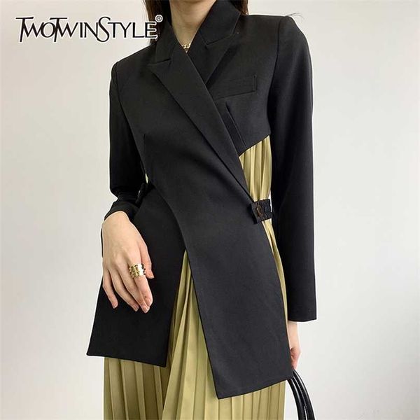 twotyle black temperament blazer for women notched long sleeve hollow out casual blazers female fashion clothing 210930, White;black
twotyle black temperament blazer for women notched long sleeve hollow out casual blazers female fashion clothing 210930, White;black