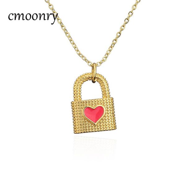 pendant necklaces cmoonry gold color copper lock for women girl red/blue/black 3 colors heart oil dripping jewelry birthday gift, Silver
pendant necklaces cmoonry gold color copper lock for women girl red/blue/black 3 colors heart oil dripping jewelry birthday gift, Silver