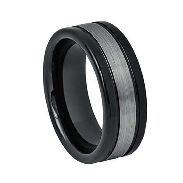 wedding rings mens tungsten ring brushed and polished finish black plated carbide engagement band, Slivery;golden
wedding rings mens tungsten ring brushed and polished finish black plated carbide engagement band, Slivery;golden