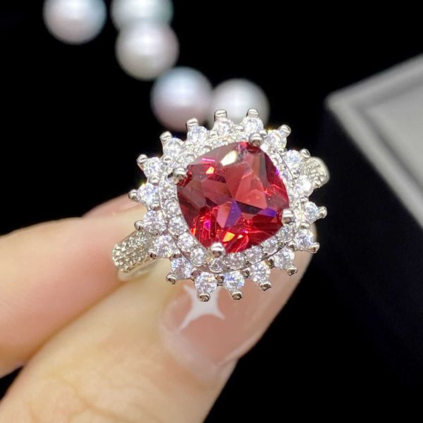 new temperament korean princess fangqun set with zircon simulation red tourmaline color treasure opening ring female living ring, Golden;silver
new temperament korean princess fangqun set with zircon simulation red tourmaline color treasure opening ring female living ring, Golden;silver