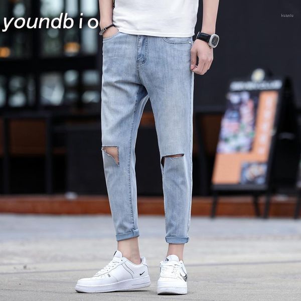 men's jeans fashion trend stretch simple personality ripped hip-hop casual pants nine points broken hole 3011, Blue
men's jeans fashion trend stretch simple personality ripped hip-hop casual pants nine points broken hole 3011, Blue