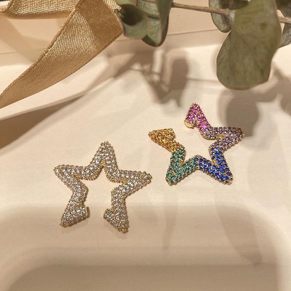 Dangle & Chandelier Color Five Pointed Star Ear Bone Clip Earrings Luxury Holiday Gift Zircon Rainbow Jewelry Accessories For Girl, Silver
Dangle & Chandelier Color Five Pointed Star Ear Bone Clip Earrings Luxury Holiday Gift Zircon Rainbow Jewelry Accessories For Girl, Silver