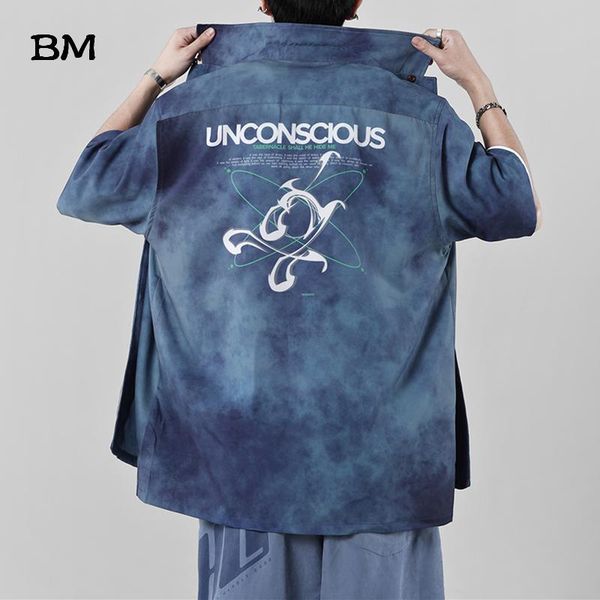 men's casual shirts summer tie dye gradient letters printed short-sleeved shirt men fashion hip hop harajuku korean clothes couple, White;black
men's casual shirts summer tie dye gradient letters printed short-sleeved shirt men fashion hip hop harajuku korean clothes couple, White;black