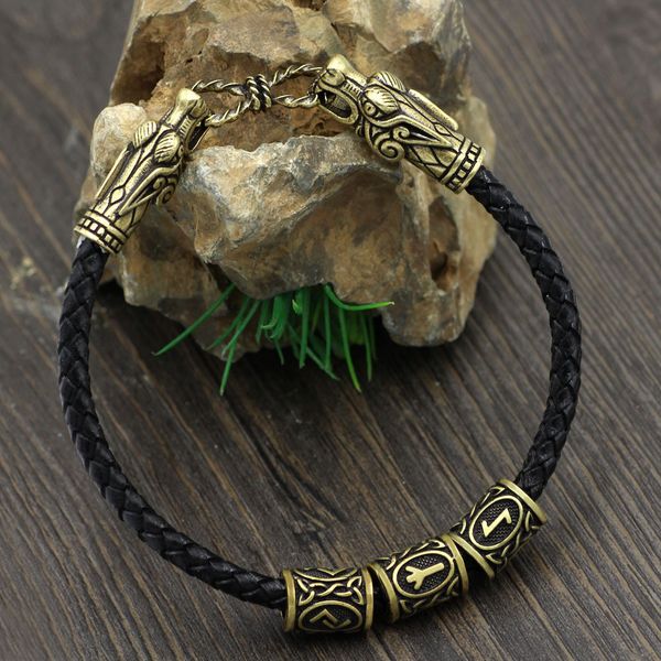 viking new nordic beads odin bibcock real leather bracelet, Silver 
viking new nordic beads odin bibcock real leather bracelet, Silver