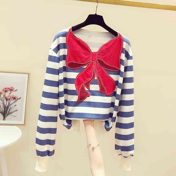 luxury design women's long sleeves red bow stripe loose t-shirt tee autumn girls pullover casual tees a4169 210428, White
luxury design women's long sleeves red bow stripe loose t-shirt tee autumn girls pullover casual tees a4169 210428, White