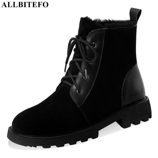 boots allbitefo size 34-41 thick wool inside winter warm snow suede natural genuine leather fashion women waterproof shoes, Black
boots allbitefo size 34-41 thick wool inside winter warm snow suede natural genuine leather fashion women waterproof shoes, Black