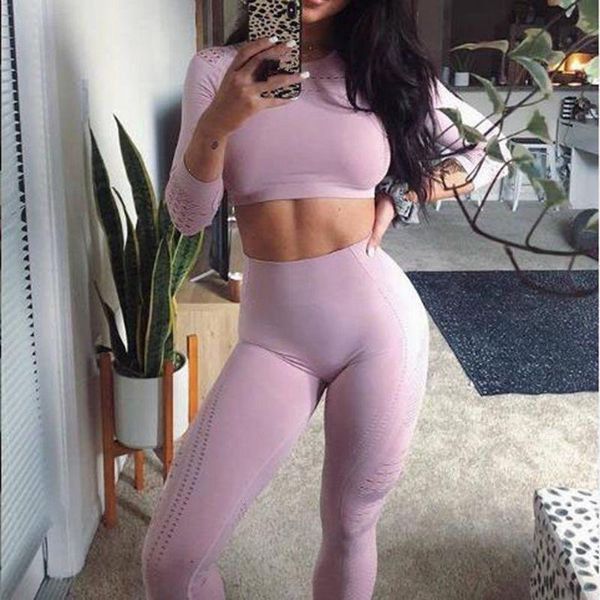 two piece dress women high waist sets gym mesh fitness suit leggings long sleeve workout sports outfits, White
two piece dress women high waist sets gym mesh fitness suit leggings long sleeve workout sports outfits, White
